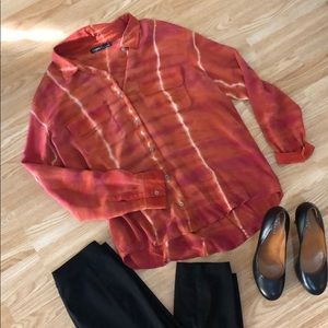 Silk Tie-Dye Gypsy Button Up